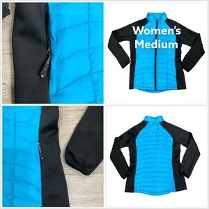 Women's Weatherproof 32 Degrees M Medium 8 - 10 Jacket Coat Blue Black Packable